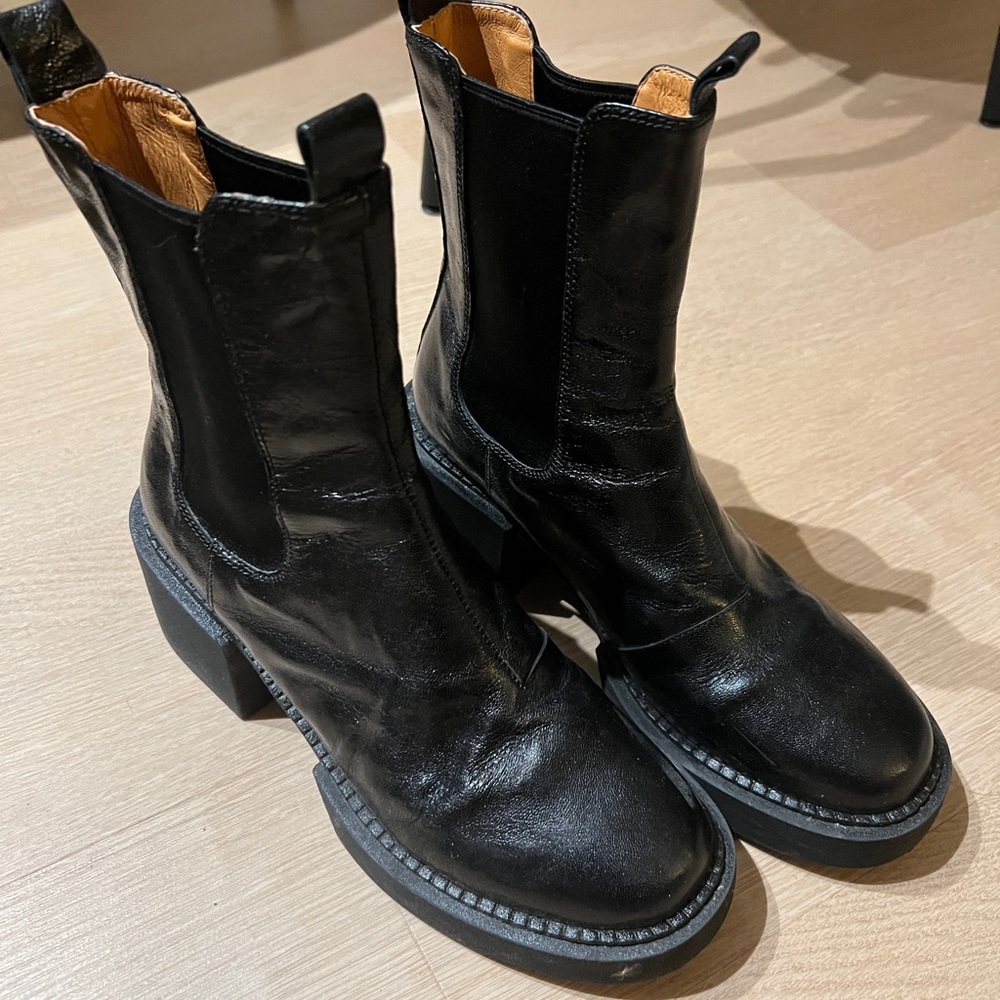 Black Leather Ankle Boots